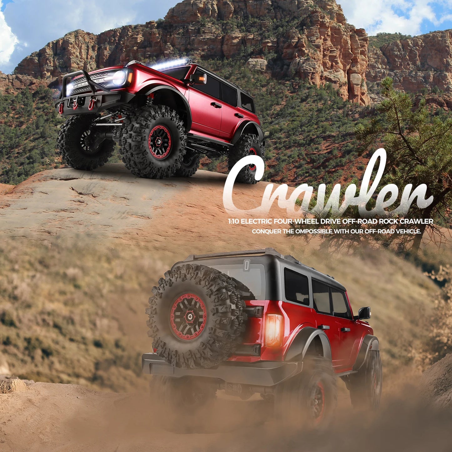WLtoys 104020 1/10 Professional RC Car Off Road 4x4 2.4G 4WD Remote Control Climbing Cars 45mins Upgrade Version Adult Kids Toy