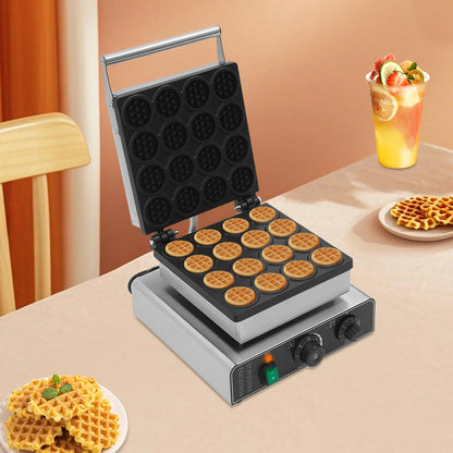 Waffle Baker Machine, 16 Grids Commercial Electric Waffle Maker Temperature Control 110V US Plug for Restaurant Coffee Shop Home