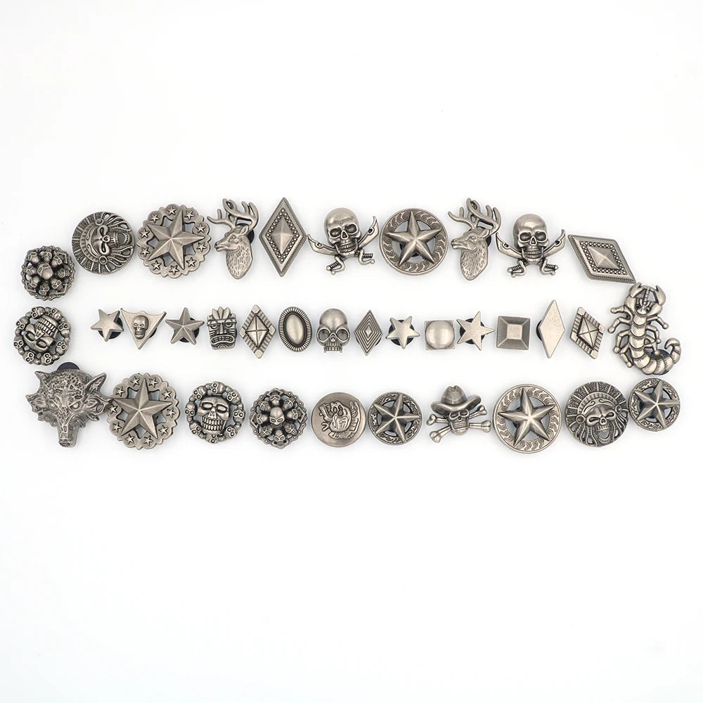 джиббитц Punk Style Shoe Halloween Accessories Charm 1 Set 27 Pcs Metal Украшения Half-body Deer Skeleton Pirate Sandals Adornos