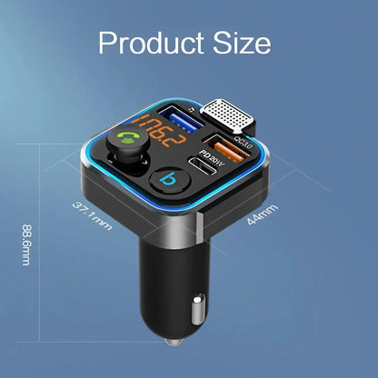 Bluetooth 5 0 FM Transmitter QC3 0 Fast Charger MP3 Player Car Wireless Audio Receiver Hands Free Car Charger Adapter for Phone