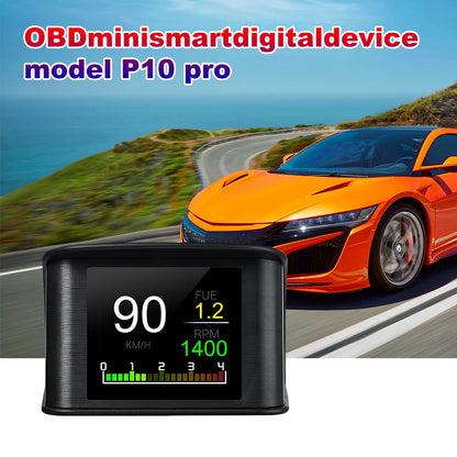New P10 Pro OBD2 Head Up Display Auto Electronic Accessories Speedometer Water Temperature Tachometer Clock on Board Computer