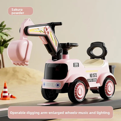 Kids Excavator Rideable Push Car Construction Toy Boys Girls Babies Children's Excavator Scooter Wiggle Car Toys