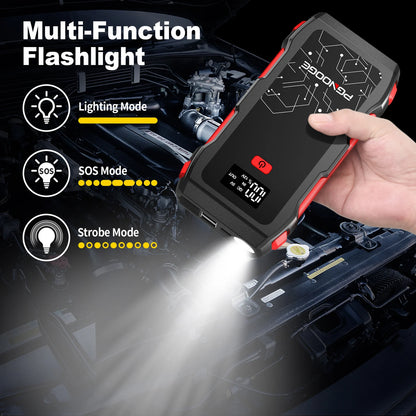 26800mAh 6000A Car Jump Starter, Car Battery Booster for All Gas and Up to 10L Diesel Engines, 12V Auto Emergency Jumper Starter