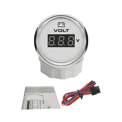 RHAXEL 2" 12V DC Voltmeter Volt Gauge 8-16V 16-32V 18-32V 9-32V with 8 Backlights for Car Boat Motor RV Truck