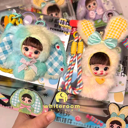 Doll accessori Furry Animal Mini Doll Plush Toy BJD Pendant Mobile Phone Lanyard Backpack Autumn Winter NewYear Gift Girl Plush