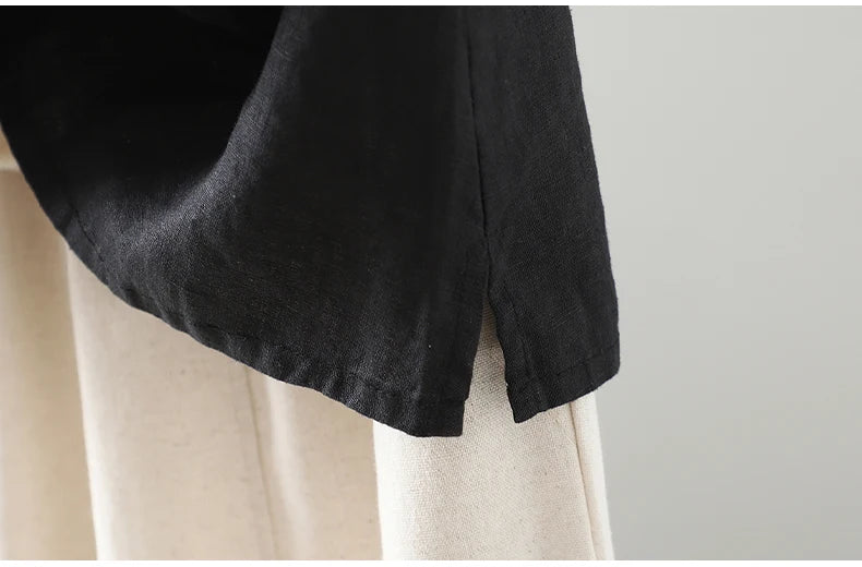 Slimming Pure Color Cotton Linen Lightweight Sleeveless round Neck Inner Wear Large Size Women's Fashionable Versatile Top