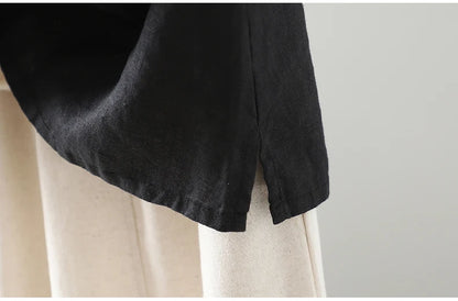 Slimming Pure Color Cotton Linen Lightweight Sleeveless round Neck Inner Wear Large Size Women's Fashionable Versatile Top
