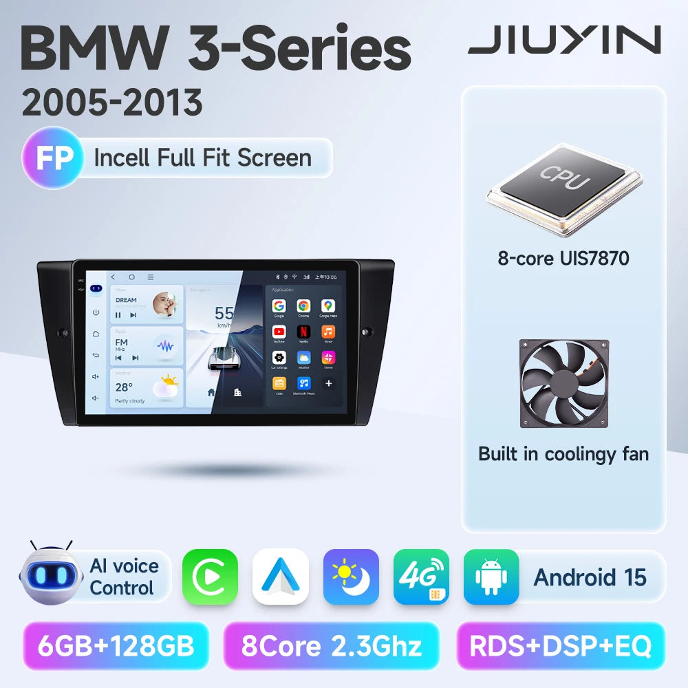 JIUYIN Car Radio For BMW 3-Series E90 E91 E92 E93 wireless CarPlay Android Auto car intelligent systems No 2 din 2din DVD