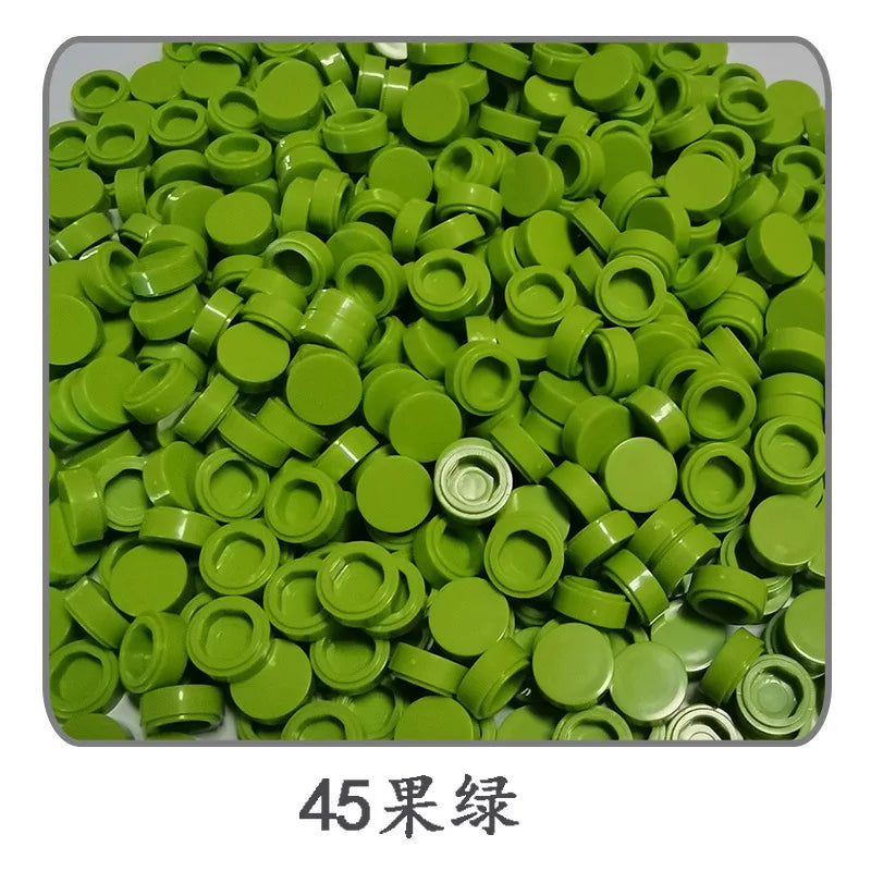 900pcs 52 Colors City Building Blocks Flat Tile 1x1 Round Bricks DIY Enlighten Blocks Parts 98138 Blocks for Children Boys Girls