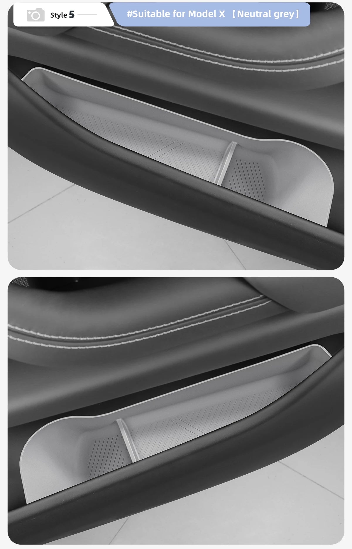 Car Door Side Storage Box  For Tesla Model X S 2023 2024 TPE Gate Slot Anti Dirty Storage Organizer Tidying Car Accessories