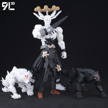 9L3D New 2025 Titan13 Fushiguro Desk Decoration LUCKY13 Mahoraga & Dogs T13 Multi-Jointed Dummy13 Stop Motion Animation For Fans