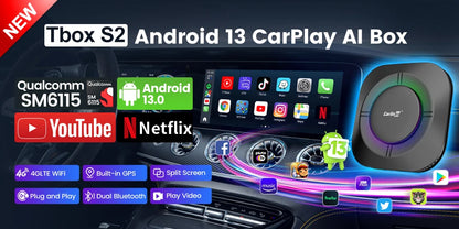 2026 New CarlinKit Android 13 CarPlay AI Box HDMI Wireless CarPlay Android Auto TV Video Box Qualcomm SDM660 8-Core Split Screen