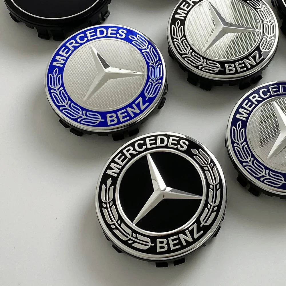 QQQ 4PCS 75mm Car Floating Wheel Center Hub Caps Cover for Mercedes Benz B/C/E/S Class A Class C200L GLC GLK CLA Accessories.
