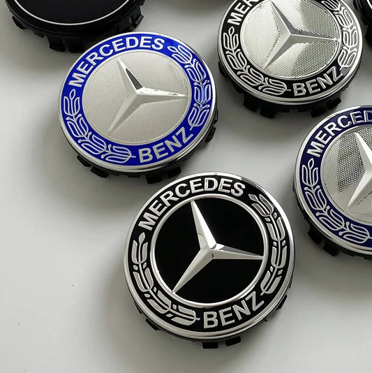 QQQ 4PCS 75mm Car Floating Wheel Center Hub Caps Cover for Mercedes Benz B/C/E/S Class A Class C200L GLC GLK CLA Accessories.