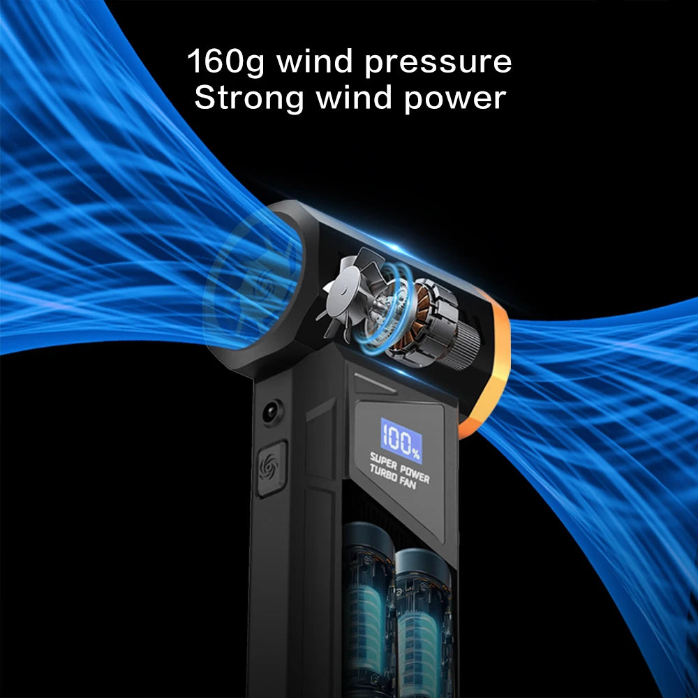 【2026 New】Brushless Wireless Jet Fan Turbo Air Blower For Car Cleaning With LED Light Digital Display Portable Outdoor BBQ Use