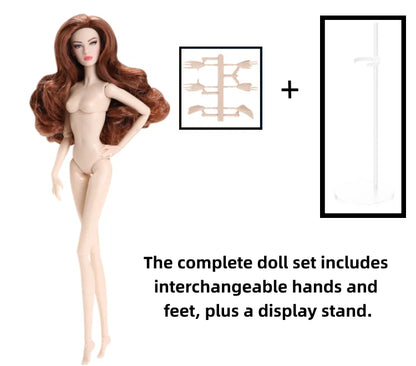 1/6 Scale Supermodel Female Body with 14 Joints Includes Multiple Wig Options And Extra Head for Collectible Figures