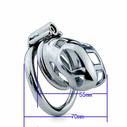 Stainless Steel Male Chastity Device Metal Cock Cage with Arc Penis Rings BDSM Gay Erotic Urethral Device Adult Erotic Sex Toys