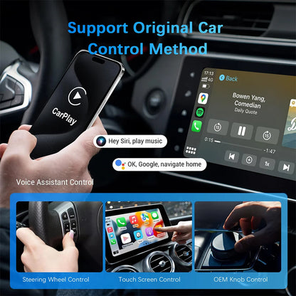 Android Auto Wireless Adapter New Mini 2 in 1 Box For Apple Carplay Dongle for Cars With Wired AA CP Wireless WIFI Plug & Play