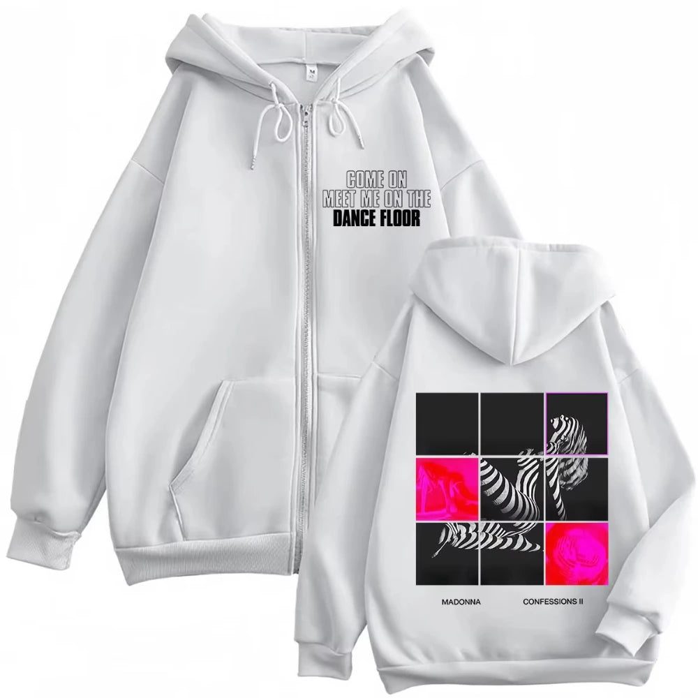 Madonna CONFESSIONS II Album Tour 2026 Printed Casual Hip Hop Y2k Street Style Printed Pattern Hoodie Daily Dressing