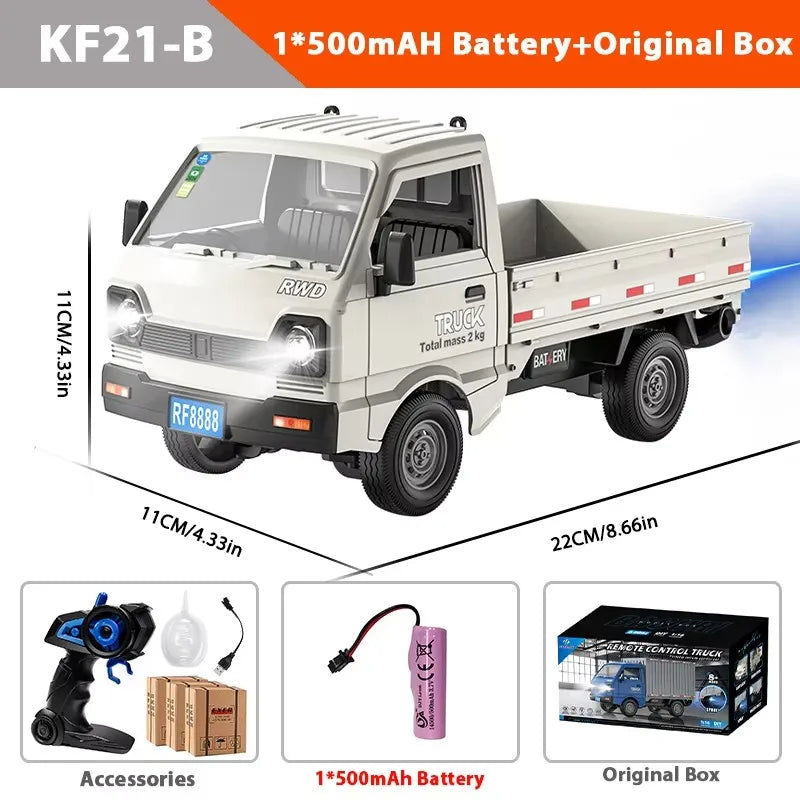 1:16/1:18 RC CAR Simulation With Spray Lights Drift Climbing Truck LED Light Haul Cargo Remote Control Electric Toys For Child