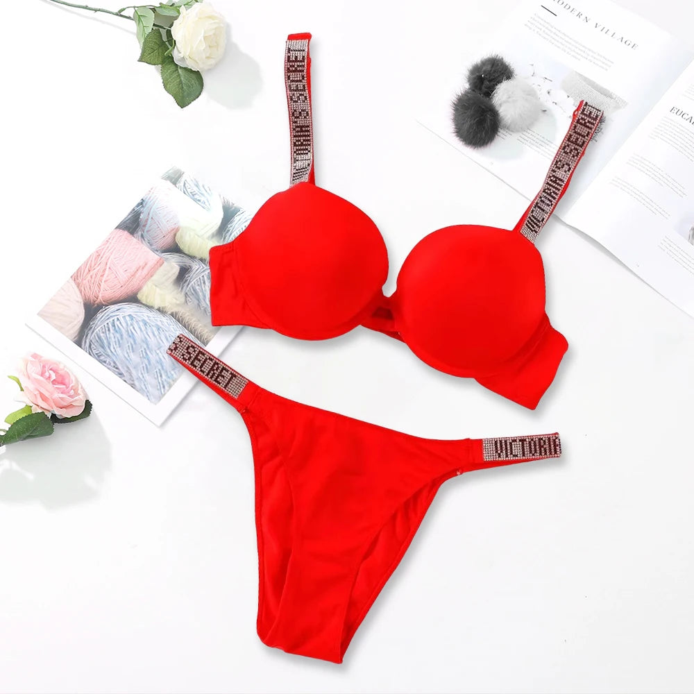 V Soft Versatile Shapewear Sexy Lingerie Bra and Panty Set Push Up Women's Fashion Lingerie Set Sexy Breathable