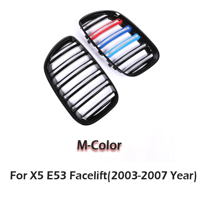 Front Bumper Kindey Grille Carbon M Style For BMW X5 E53 Facelift 2004 2005 2006 X5M Exterior Parts Grills Cover Car Accessories