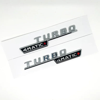 3D ABS Glossy Black Car Fender Badge Turbo 4MATIC Sticker Rear Trunk AMG Emblem A45 Logo For Mercedes Benz A 45 AMG W176 W177