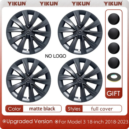 4PCS Hub Caps for Tesla Model 3 18 Inch Wheel Cover Performance Replacement Aero Wheels Full Rim Accessories 2018-2023 2022 2021