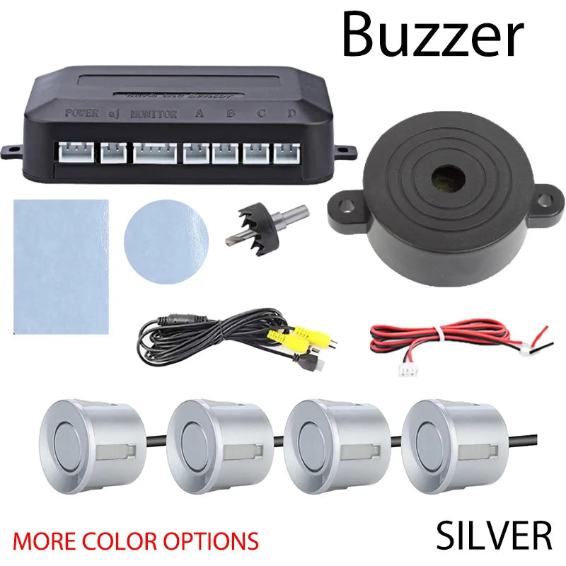 Factory CVBS AHD Video Parking Sensor 4-Probe Car Reverse Radar Buzzer Monitor Android System Supported
