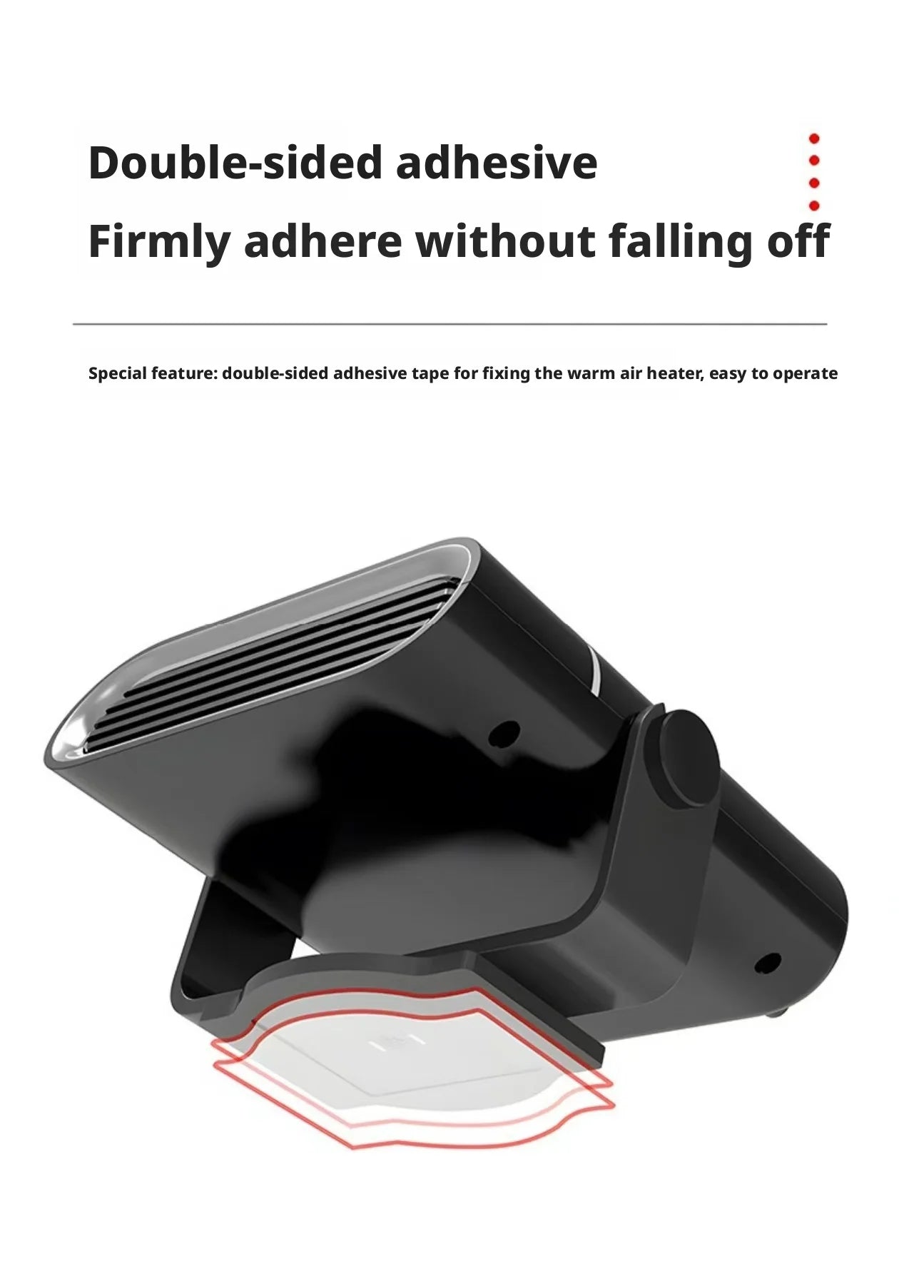 Portable Car Heater with Fast Heating Defrost & Defog Functions | 12V/24V Compatible | Fixed Air Outlet 360° Adjustable Angle