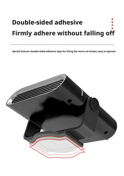 Portable Car Heater with Fast Heating Defrost & Defog Functions | 12V/24V Compatible | Fixed Air Outlet 360° Adjustable Angle