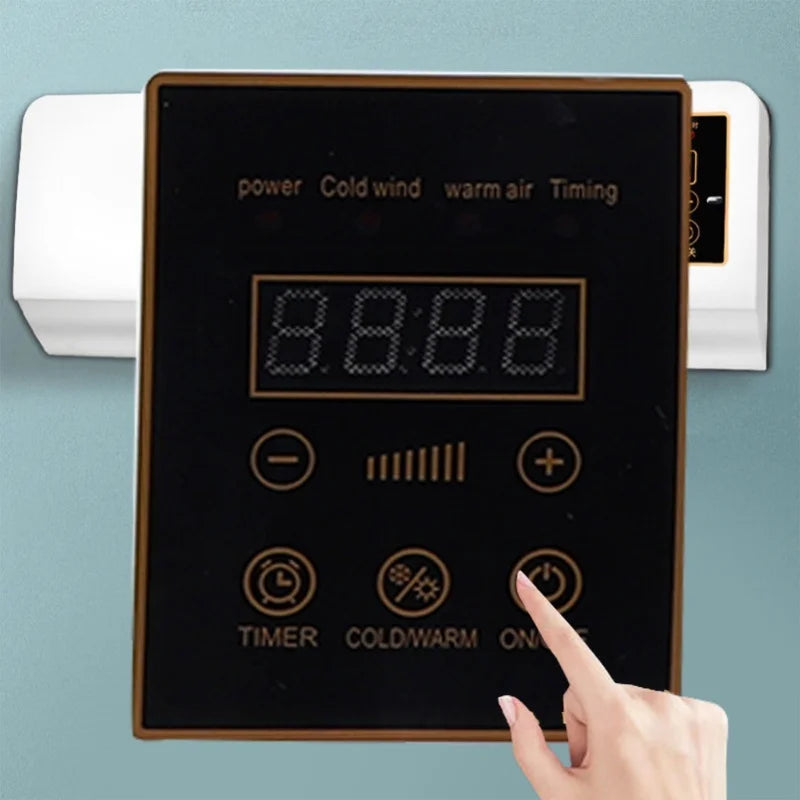 1800W Wall Air Conditioner Heating Cooling Multi Speed Remote Controlled Mounted Unit For Home Use