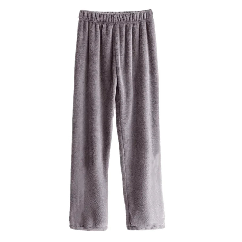 Thickened Fluffy Slippers for Men And Women Warm Coral Fleece Lined Casual Home Pants Loose Comfortable Winter Leisure Trousers