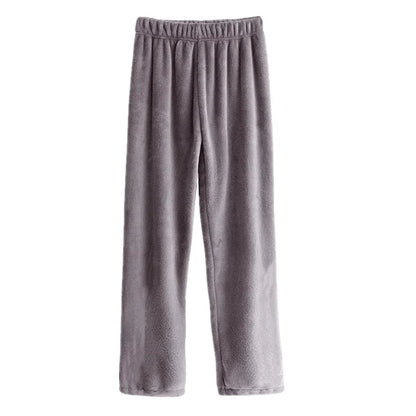 Thickened Fluffy Slippers for Men And Women Warm Coral Fleece Lined Casual Home Pants Loose Comfortable Winter Leisure Trousers