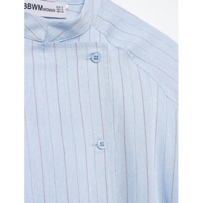 Women's Striped Shirt with Pocket New Spring Long Cuffed Sleeve O Neck Simple Women Shirt & Blouses Asymmetric Hem Female Tops