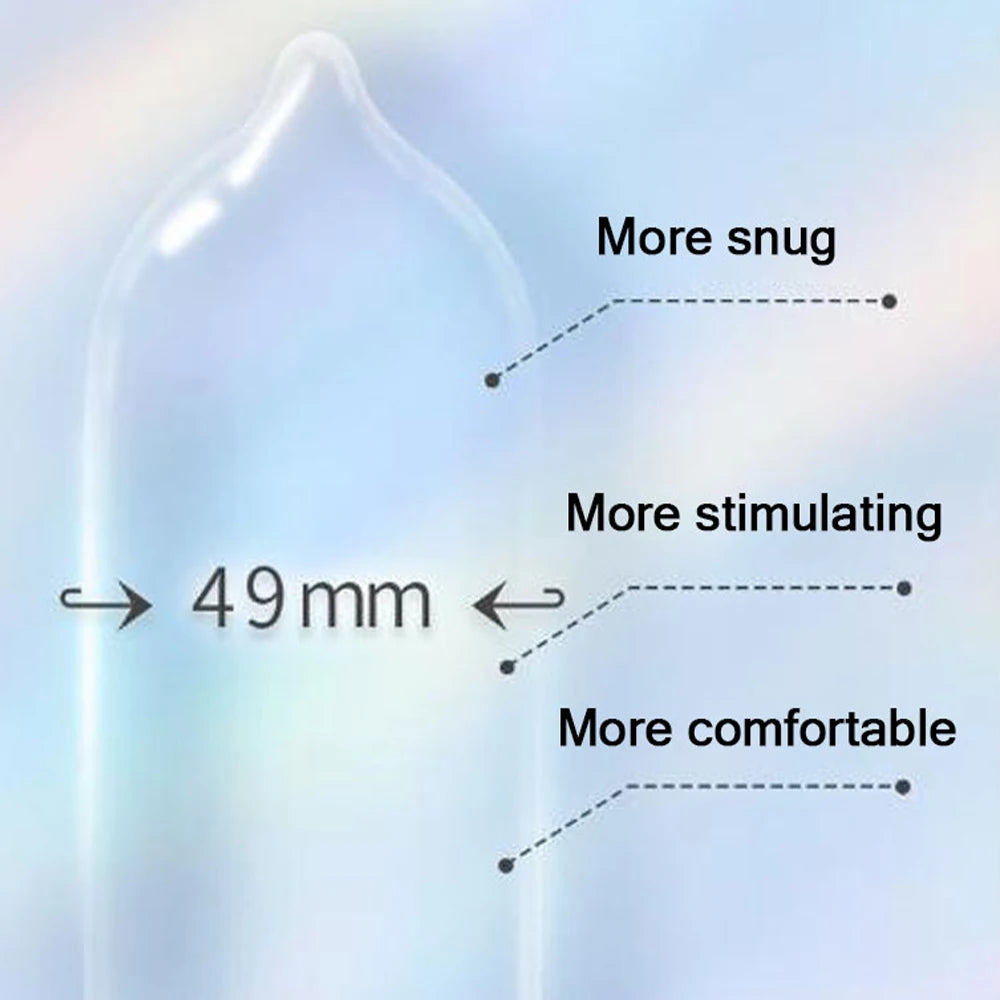 10pcs 49mm Tight Condoms Male Hyaluronic Acid Penis Sleeves Sexual Small Condom Erotic Sex Toys Sex Shop for Men Contraception