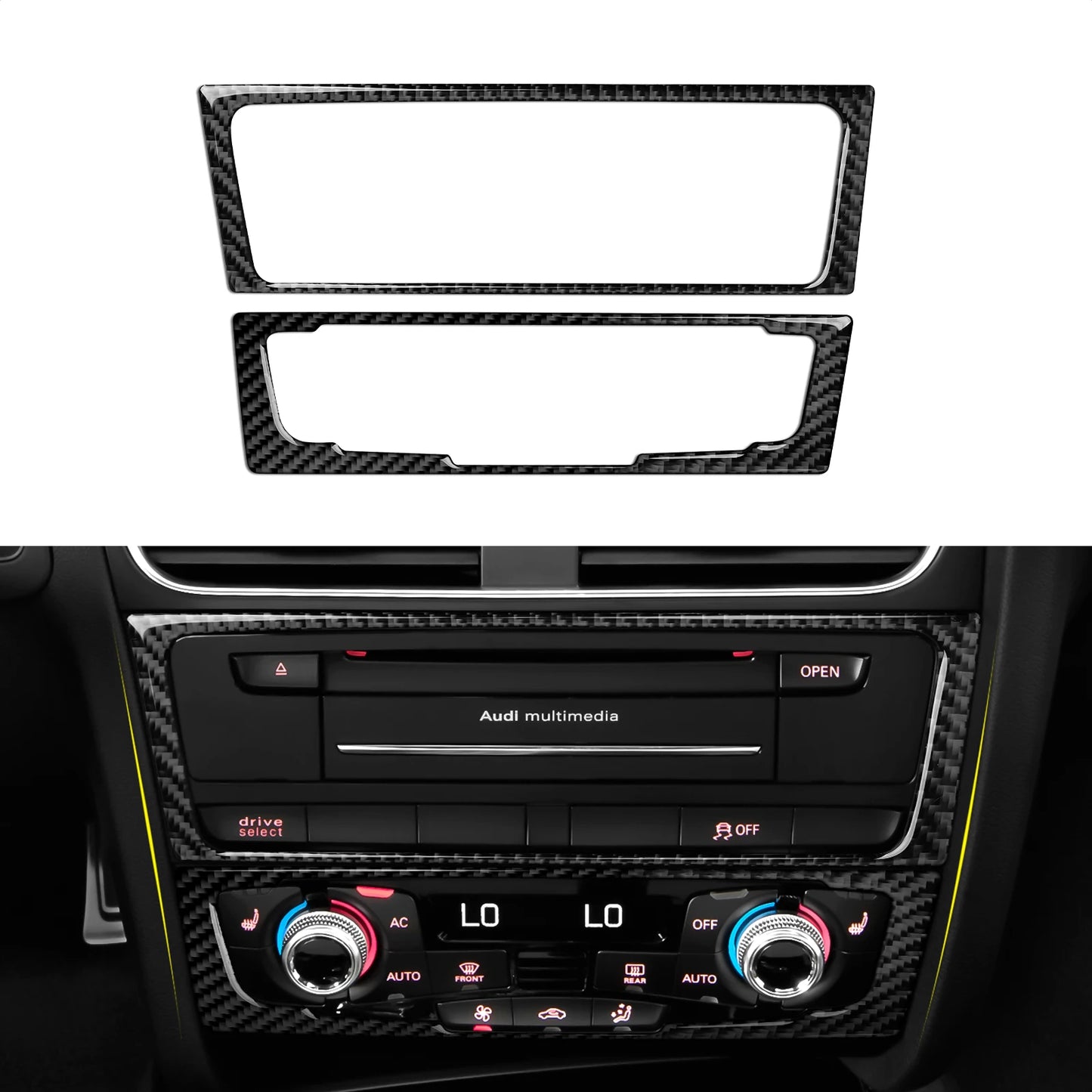 Car Center Console Gear Shift Panel Set, For Audi A4 S4 RS4 A5 S5 RS5 (2007-2016) Carbon Fiber Interior Sticker Trim Accessories