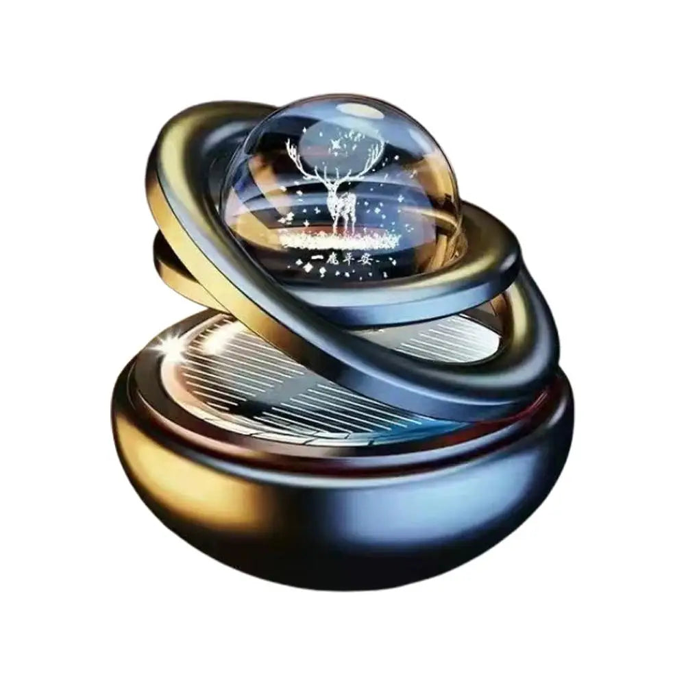 Car Solar Aromatherapy Ornaments Car Double Suspended Crystal Ball Rotating Aromatherapy Perfume Ornaments Creative Ornaments