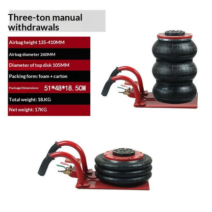 Car Rescue Tools Repair Lifting Machine 5 Ton Air Bag Jack for Car Tire Change and Oil Replacement Horizontal Hydraulic Lift