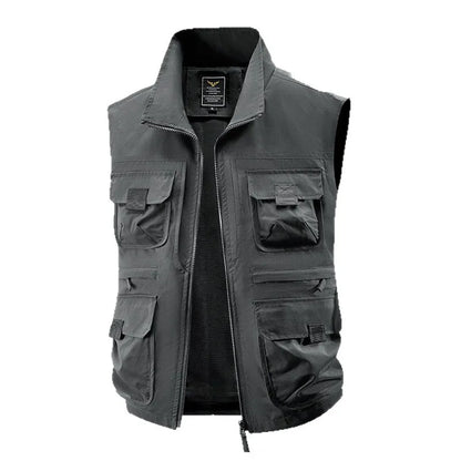Outdoor Cycling Mountain Climbing Fishing Hiking Fashionable Tourism Camping Solid Color Versatile Casual Workwear, Loose Vest