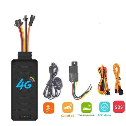 4G GPS Tracker Relay Car Motorcycle Bike Engine Cut Oil SOS Voice Tracking ACC Tow Call SMS Alarm Location Monitor System APP