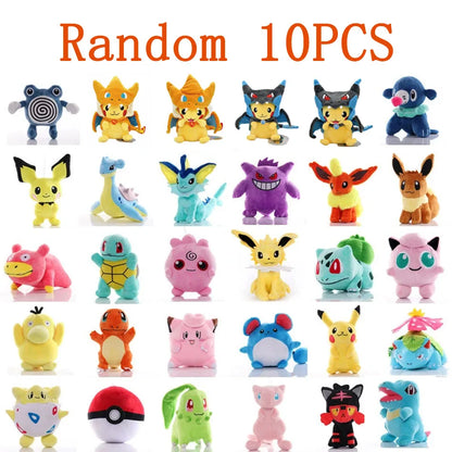 10pcs Pokemon Official Plush Toy - Charmander, Squirtle, Pikachu Plush, Bulbasaur Stuffed Animal Toy, Pokemon Doll Birthday Gift