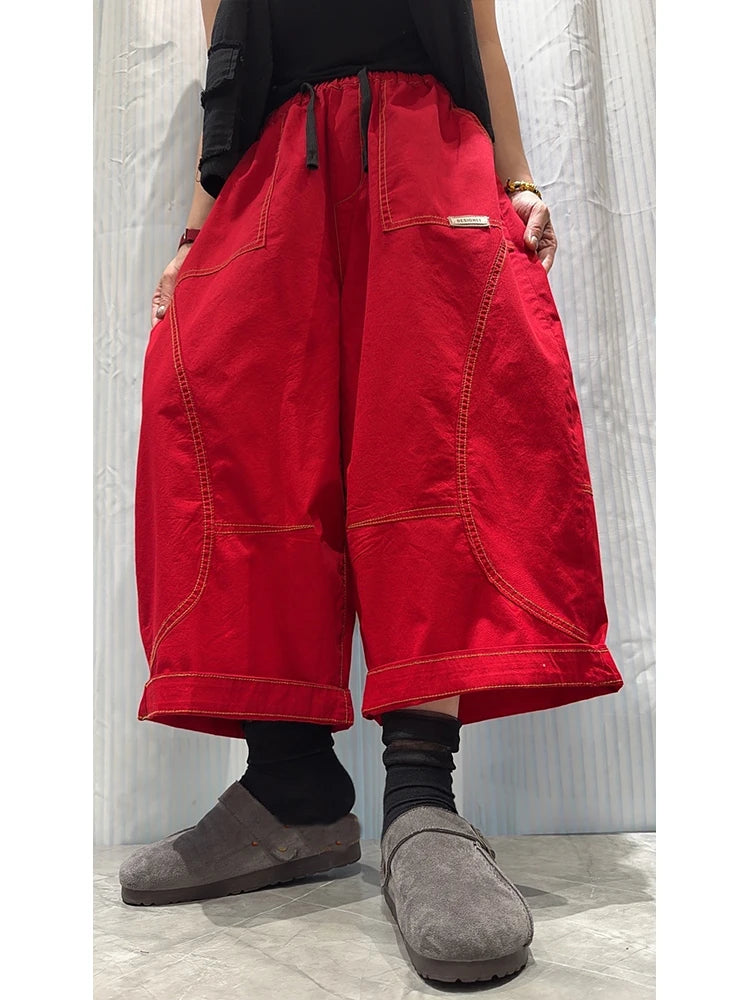 Amax LuluE 2026 Japanese Design Soild Pants Females Summer Fashion Loose Elegant Harem Trousers Womens Vintage Leisure Clothes