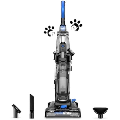 Eureka PowerSpeed Lightweight Upright Vacuum Cleaner for Carpet and Hard Floor, Powerful Bagless Upright Vacuum Cleaner for Home
