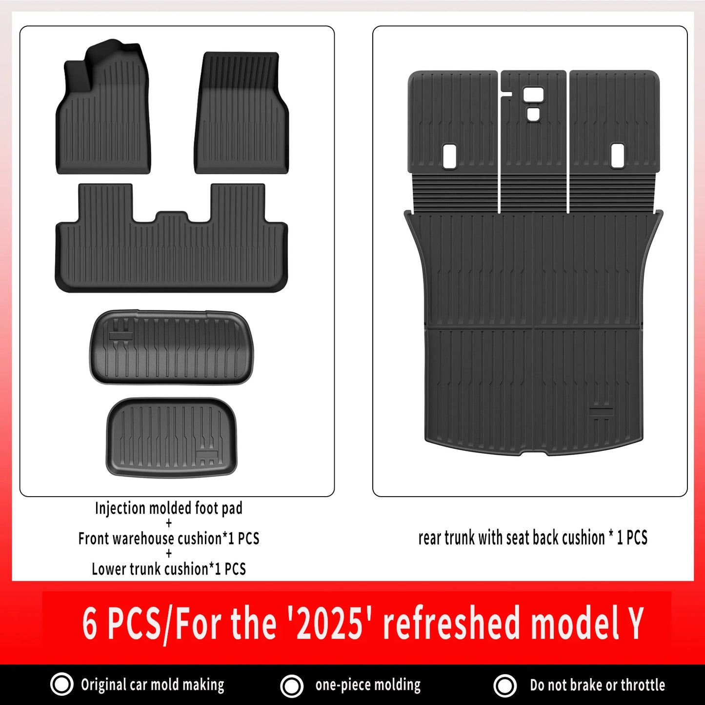 TPE Car Floor Mats For New Tesla Model Y 2025 Juniper Luggage Mat Set Waterproof Anti-slip Trunk Mats Floor Liner Backrest Mats