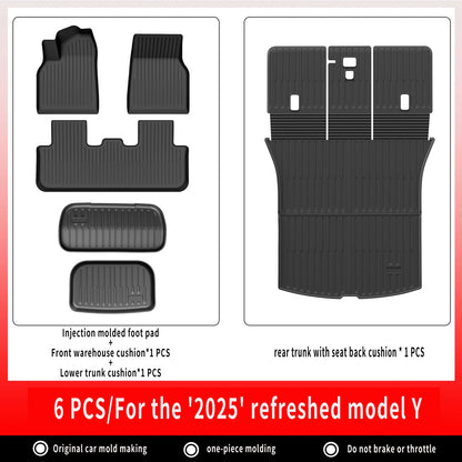 TPE Car Floor Mats For New Tesla Model Y 2025 Juniper Luggage Mat Set Waterproof Anti-slip Trunk Mats Floor Liner Backrest Mats