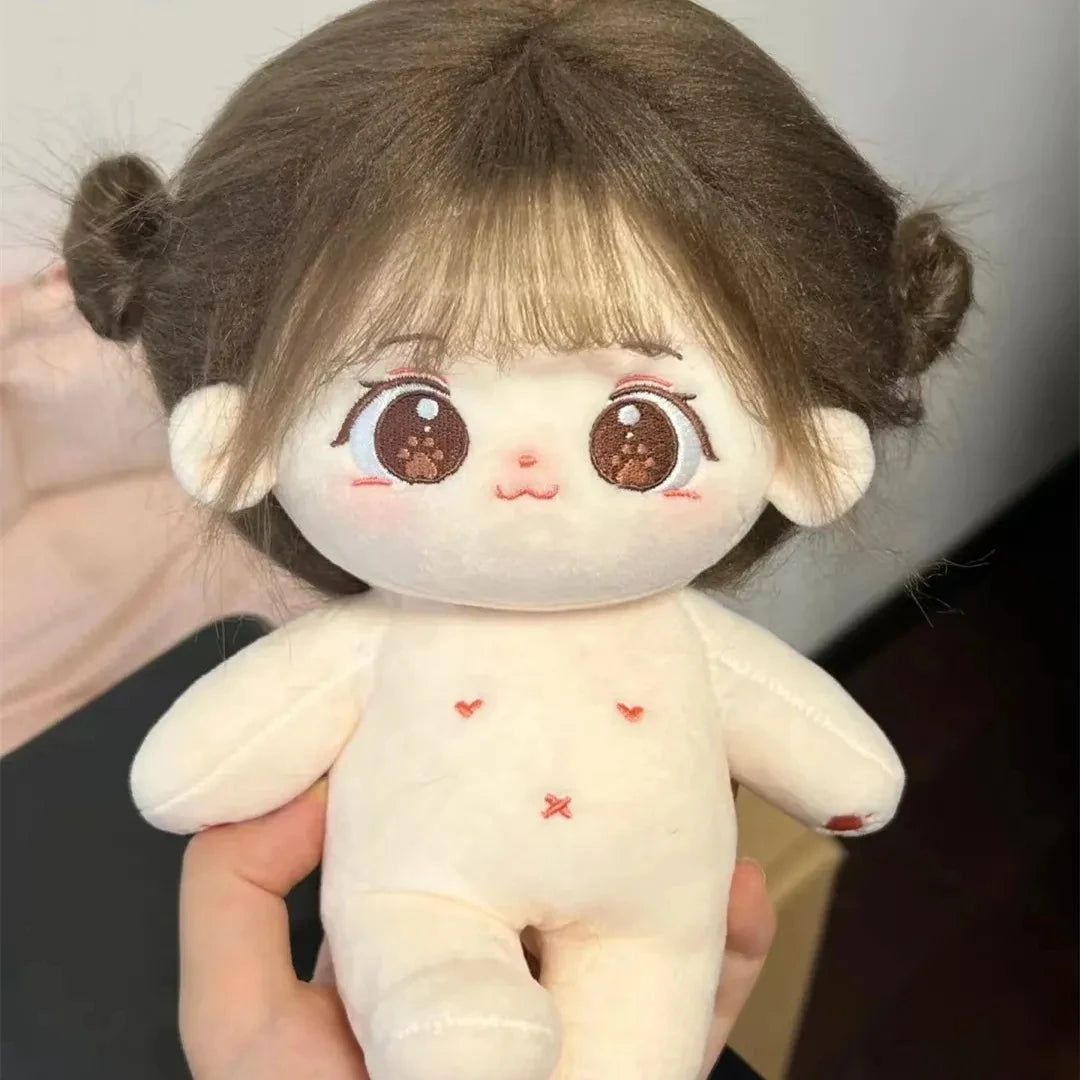 20cm Kawaii Cotton Dolls Anime Plush Stuffed Customization Figure Miaomiao Naked Figure Doll Wearable Clothing Dress Up Gifts