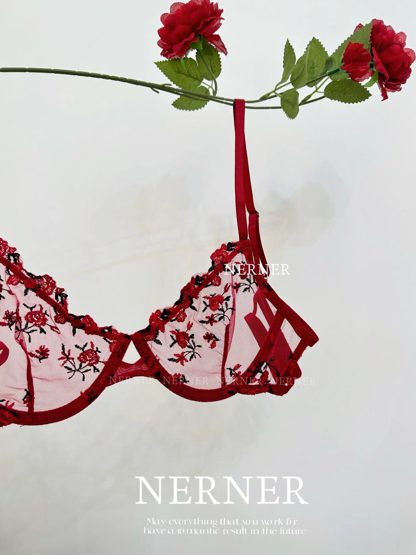 Sweet Sexy Lace Lingerie Set, Floral Embroidery Sheer Mesh, Thin Cooling, Big Bust Relief, Japanese Daily Women Underwear 32-38