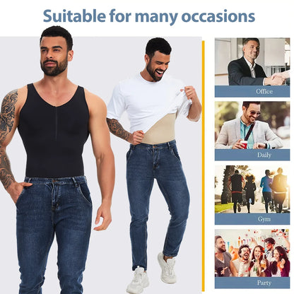 Men Body Shaper Bodysuit Tummy Control Shapewear Slimming Compression Underwear with Zipper Undershirt Fajas Para Hombres New in