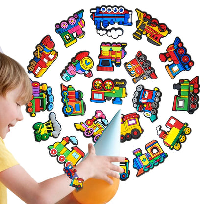 Cute little train Good Quality Shoes Charms 5-100PCS PVC DIY Shoe bag Accessories For enthusiasts Wristband Kids Party Gifts